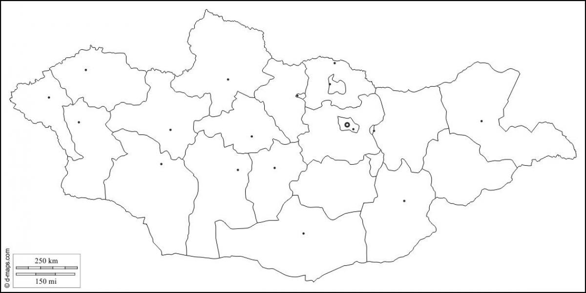 празна карта на Монголия