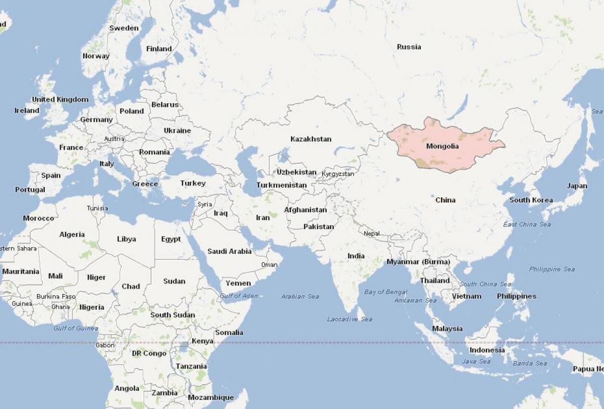 карта на Монголия картата на Азия