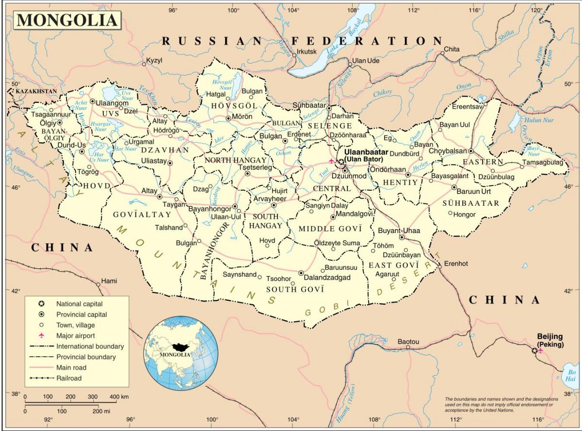 В Монголия картата