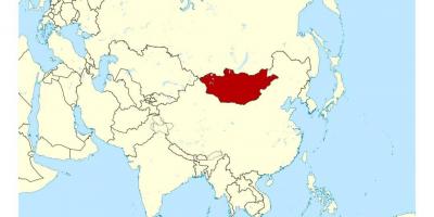 Местоположение на Монголия върху картата на света