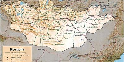 Монголия географска карта