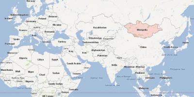 Карта на Монголия картата на Азия