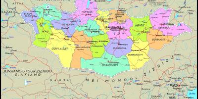 Физическа карта на Монголия